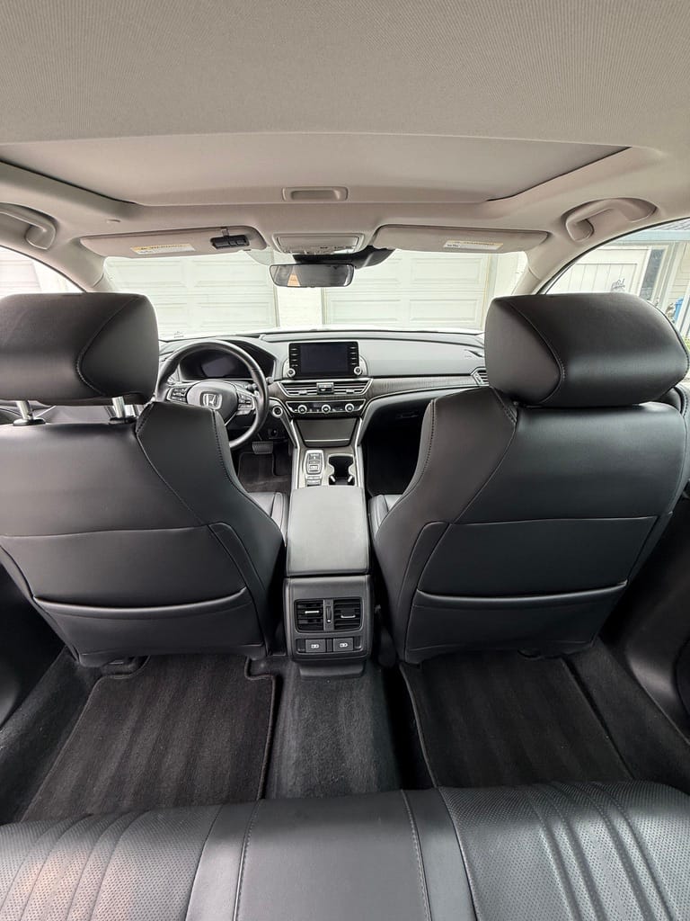 Detailed sedan interior — fully reset cabin